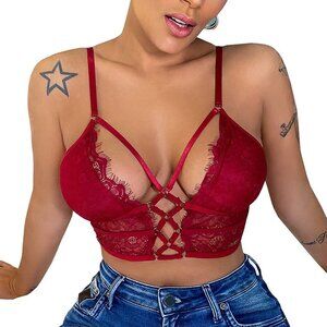 CROP Top Bra Sexy Vest Bralette - Red